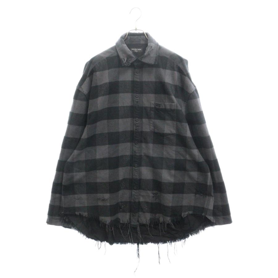 BALENCIAGA バレンシアガ 22SS オーバーサイズチェック長袖 BALENCIAGA バレンシアガ 22SS オーバーサイズチェック長袖