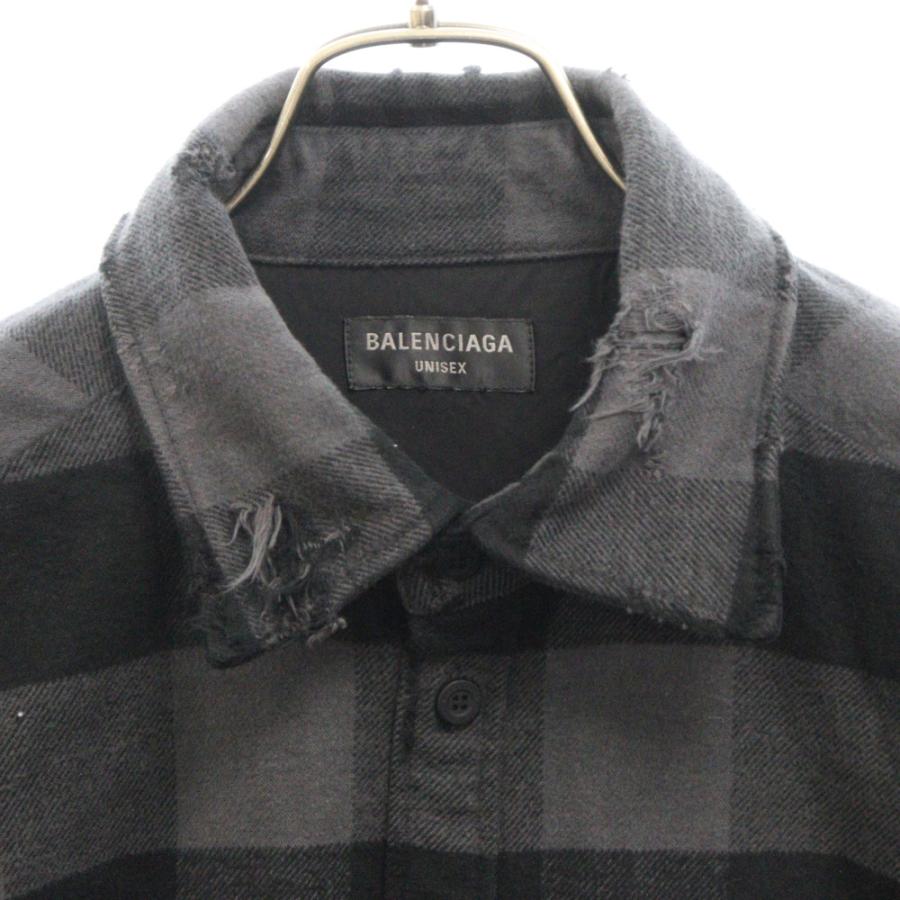 BALENCIAGA バレンシアガ 22SS オーバーサイズチェック長袖 BALENCIAGA バレンシアガ 22SS オーバーサイズチェック長袖