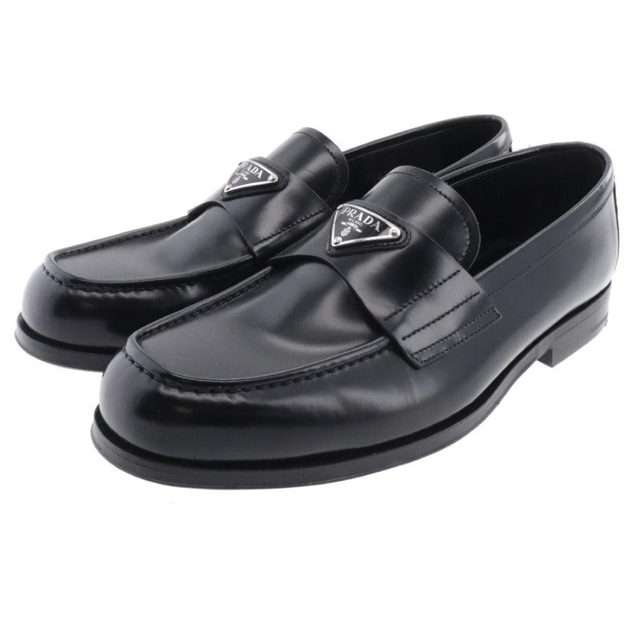 PRADA プラダ 24SS 三角ロゴプレート付き ブラッシュドレザー PRADA プラダ 24SS 三角ロゴプレート付き ブラッシュドレザー