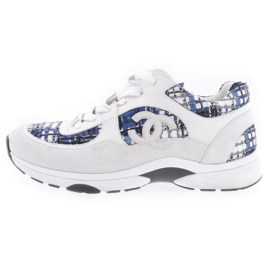 CHANEL（シャネル） 24SS ツイード ココマーク レザー ローカット
