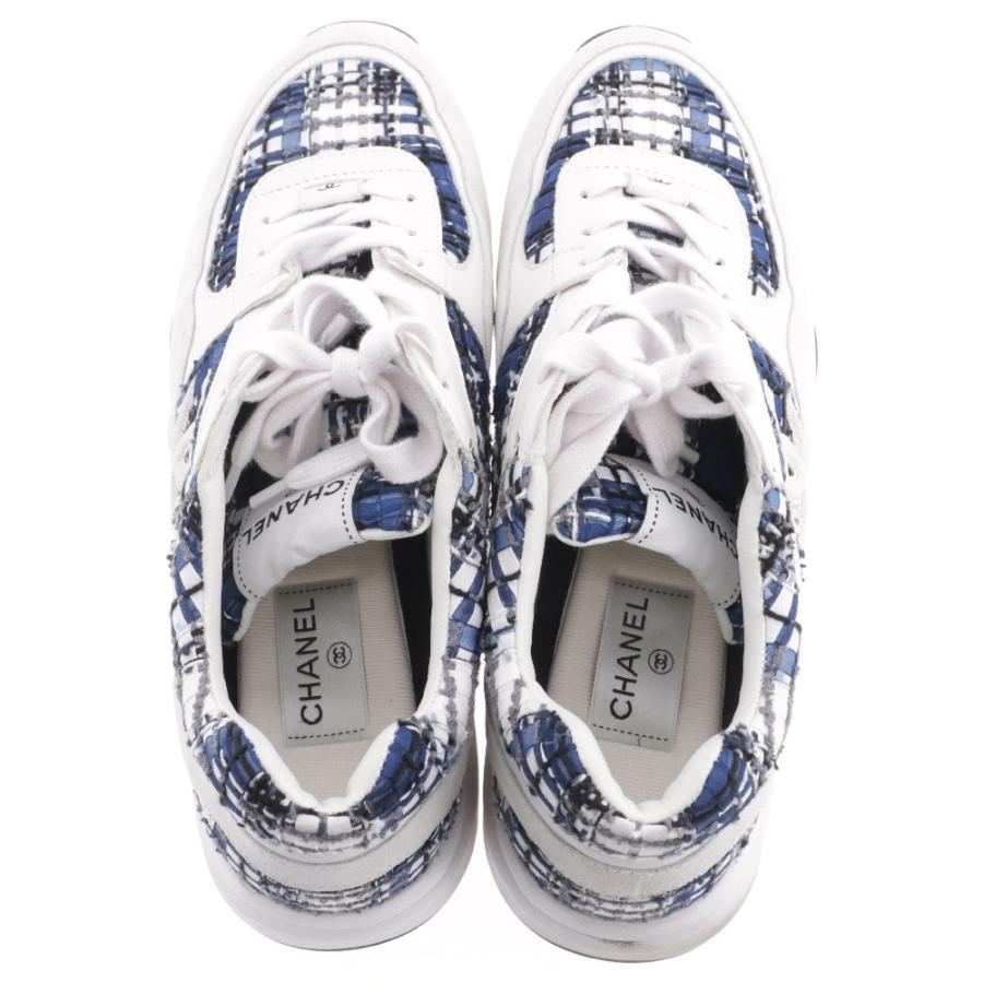 CHANEL（シャネル） 24SS ツイード ココマーク レザー ローカット 