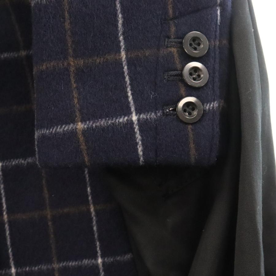 sacai（サカイ） チェック柄 ベルト付き ドッキング ウールコート 
