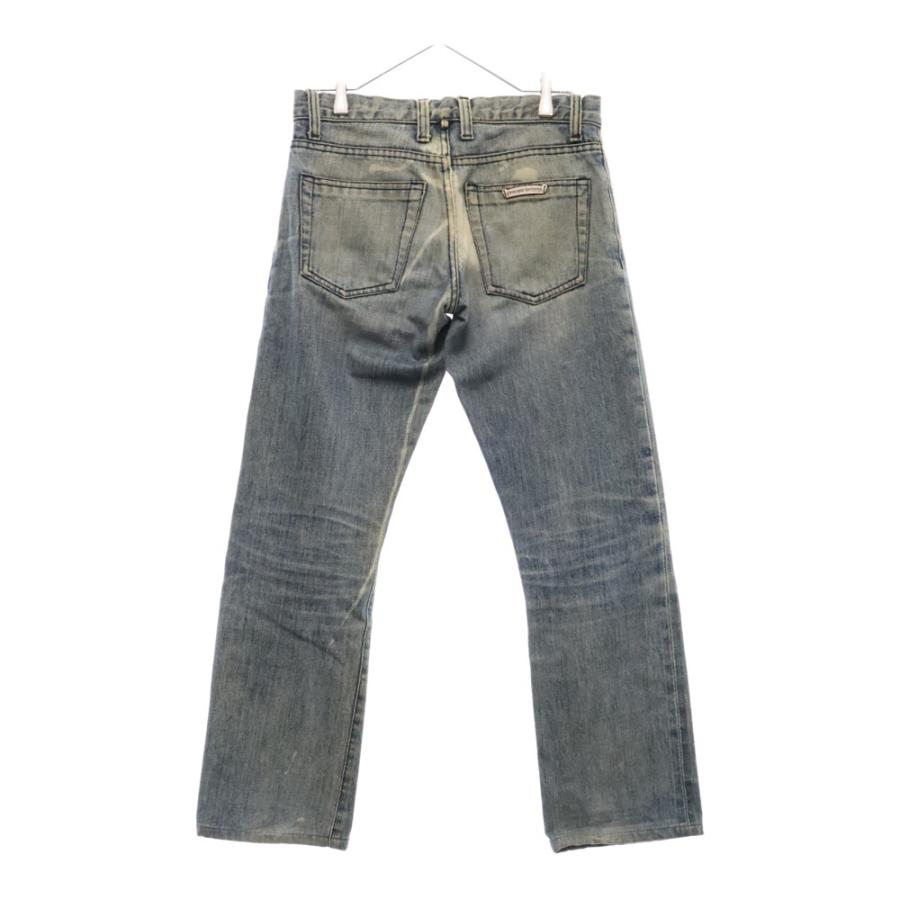 クロムハーツ    レザー、デニムパンツボタン２つ CHROME HEARTS（クロムハーツ） DNM PANTS CRS BTN INDIGO クロス