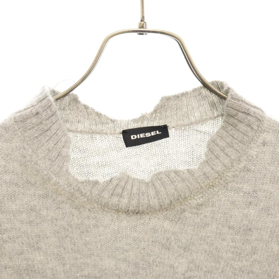DIESEL（ディーゼル） ダメージ加工 アルパカニットセーター グレー