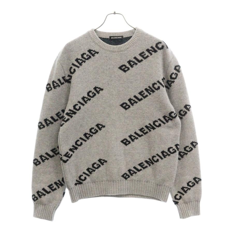 BALENCIAGA バレンシアガ 18AW ALLOVER LOGO CREWNECK KNIT オール 