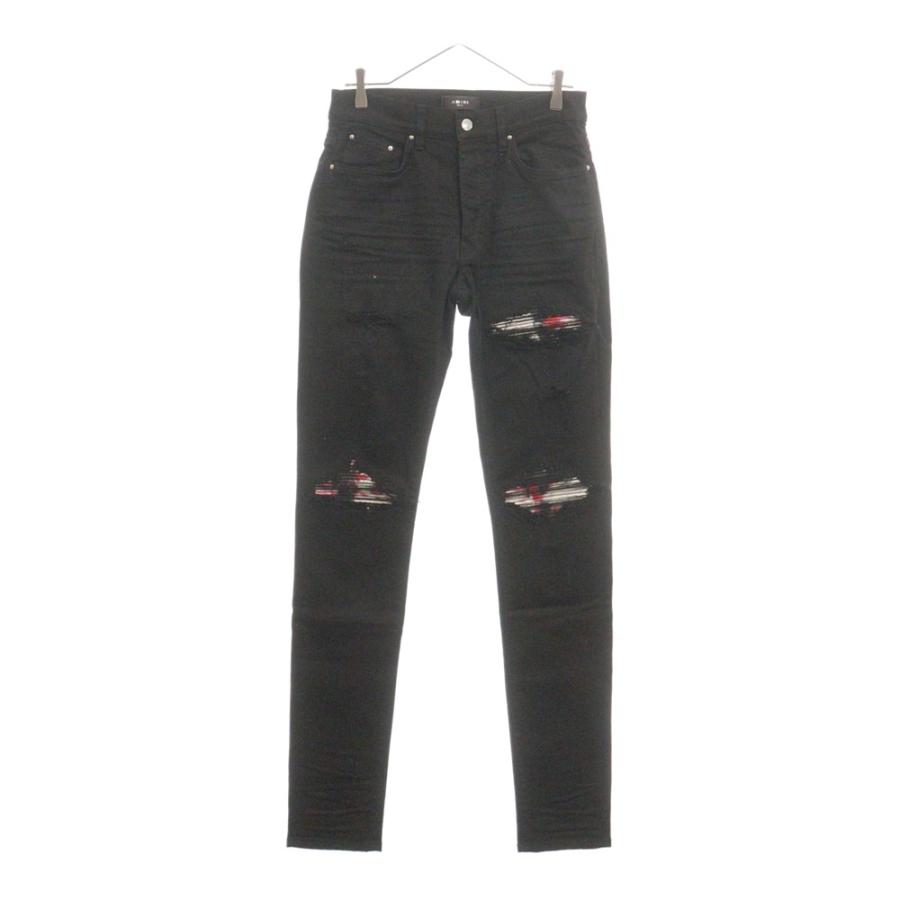 AMIRI アミリ MX1 Watercolor Plald 蛇腹切替 ダメージ加工 スキニー 