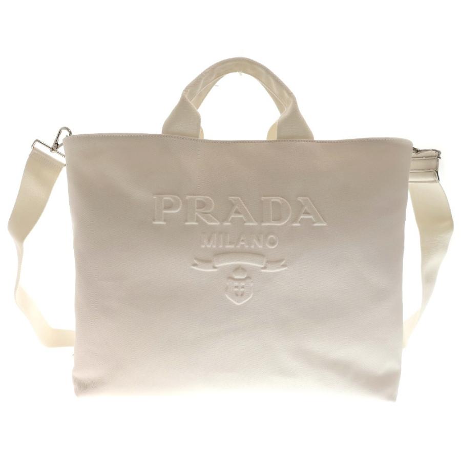 PRADA プラダ エンボスロゴ ドリル トートバッグ ショルダーバッグ 