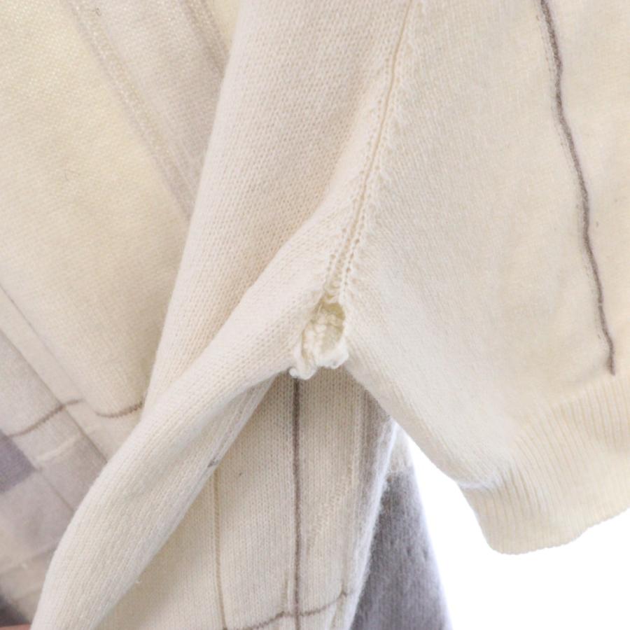 HERMES（エルメス） ラグラン 五分袖 カシミヤ ニットセーター グレー