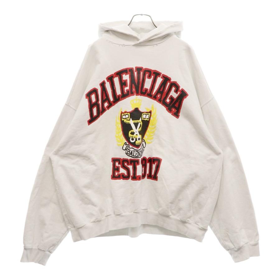 BALENCIAGA バレンシアガ 23AW DIY COLLEGE LOGO HOODIE ダメージ加工 