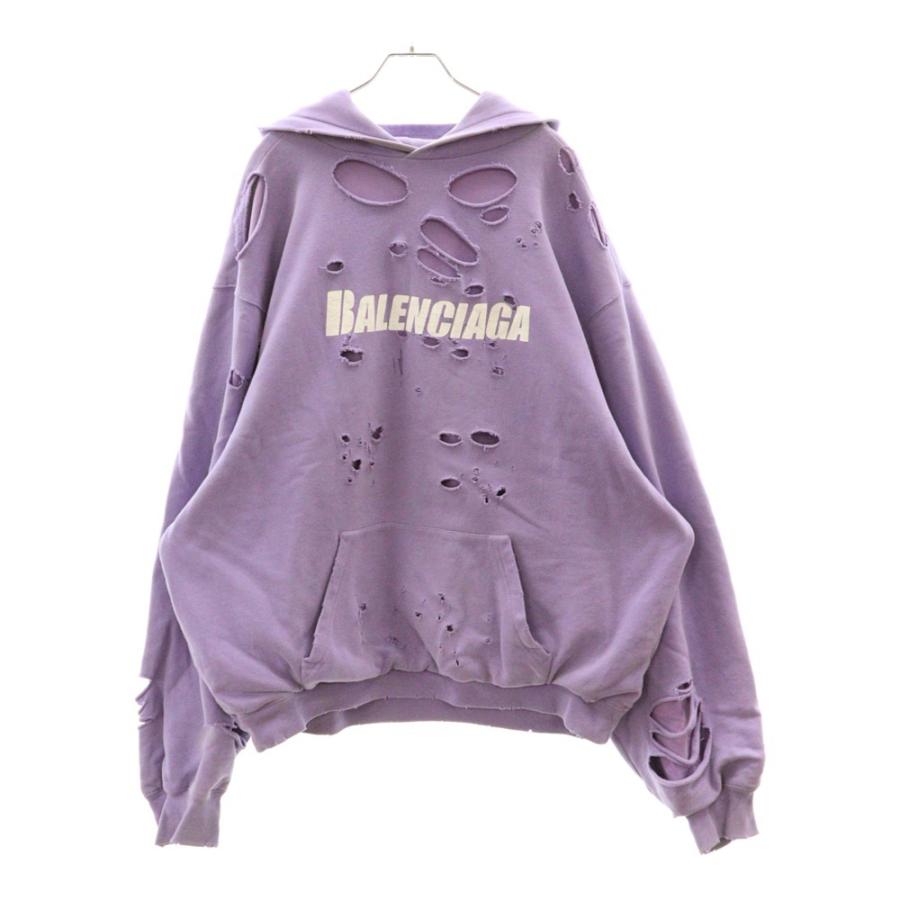 BALENCIAGA バレンシアガ 21SS Caps Destroyed Hoodie BALENCIAGA バレンシアガ 21SS Caps Destroyed Hoodie