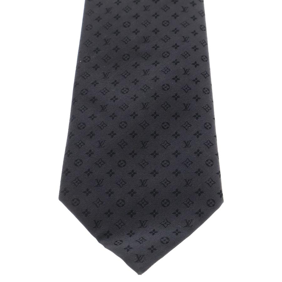 LOUIS VUITTON（ルイ・ヴィトン） モノグラム シルクネクタイ ブラック