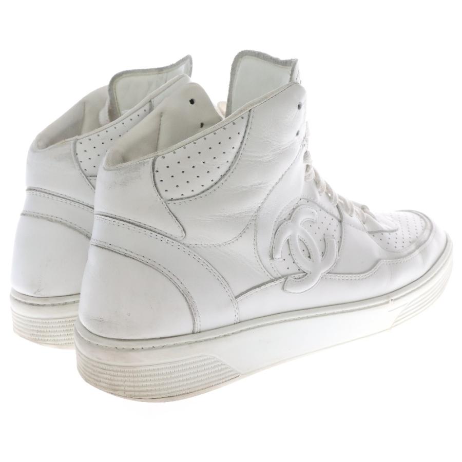 CHANEL（シャネル） ココマーク レザー ハイカットスニーカー ホワイト