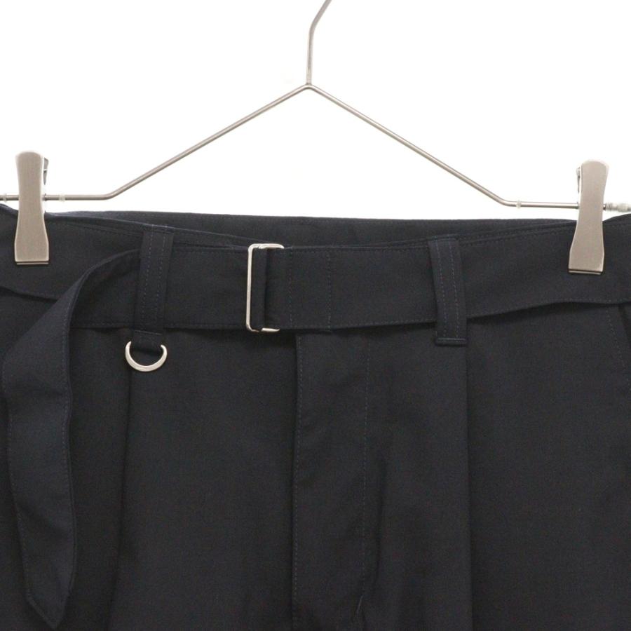 【新品】  SOPHNET. / ソフネット | 2022SS | WIDE BELTED BAGGY TUCK TAPERED PANTS バギーテーパードパンツ | M | ブラック | メンズ SOPHNET.（ソフネット） 22SS WIDE BELTED BAGGY TUCK TAPERED PANTS