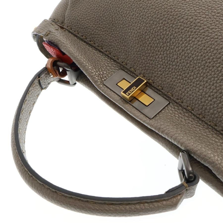 peace　FENDI 美品　8BN226 セレリアブロンズ FENDI（フェンディ） セレリア ピーカブー カーフレザー ハンドバッグ