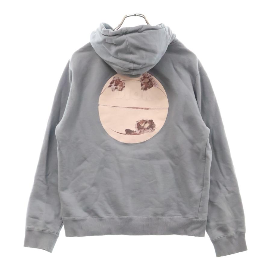 DIOR × DANIEL ARSHAM 20ss ロゴ プリント パーカー Pre-Owned DIOR SS20 Daniel Arsham 2020 Eroded Logo Cotton Hoodie