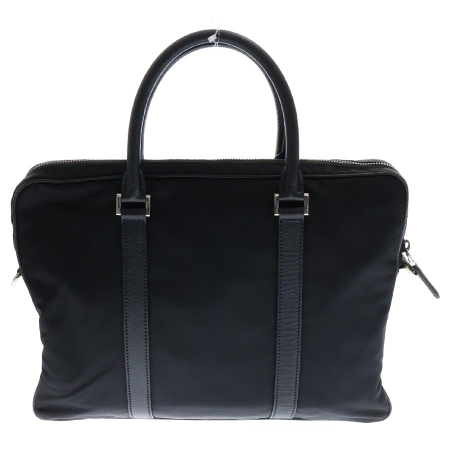 プラダ ビジネスバッグ 2way ショルダーバッグ 三角ロゴ ナイロン ブラック PRADA（プラダ） トライアングル ロゴ プレート ナイロン ショルダー
