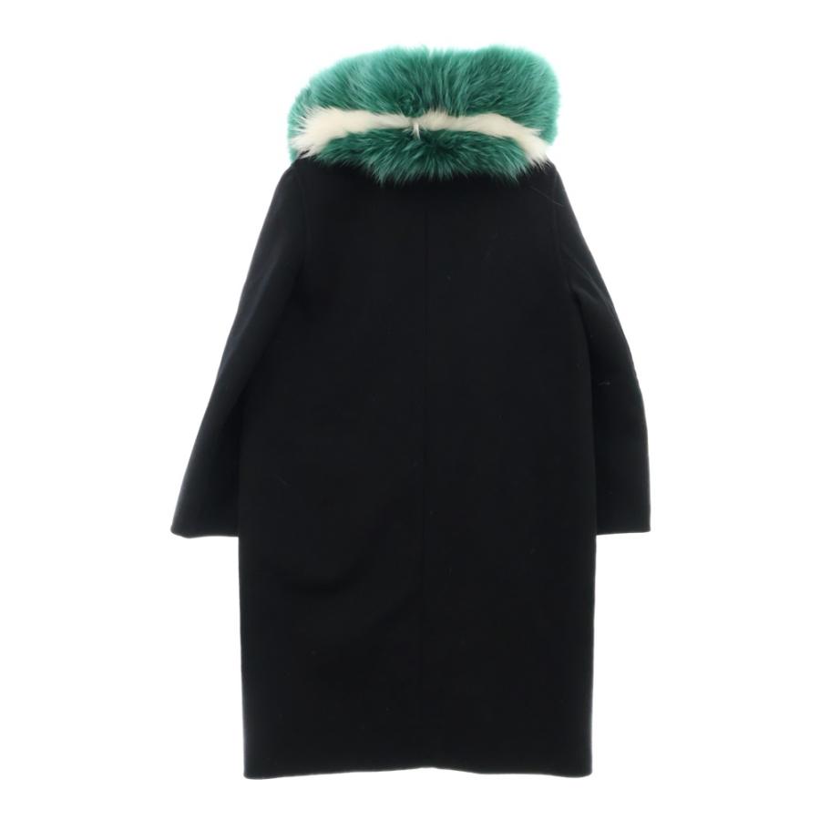 【新品】希少 FENDI フェンディ ロング コート ブラック 裏地 イエロー FENDI ヴィンテージコート ☆FENDI ロングコート