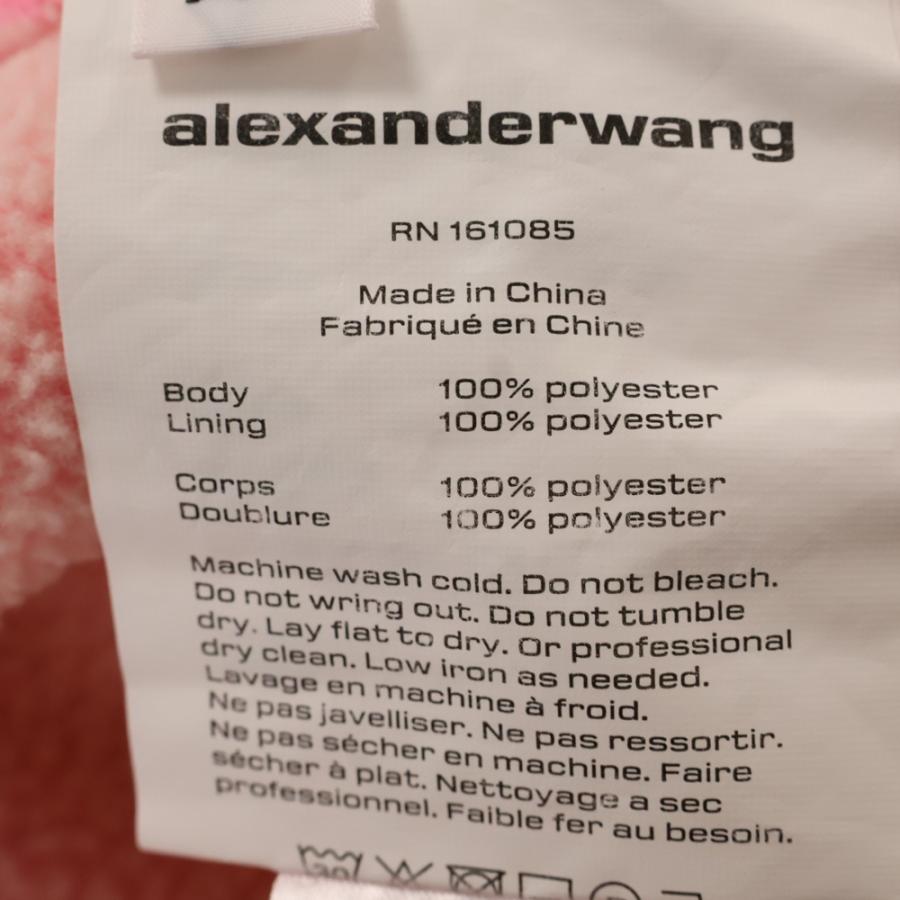 ALEXANDER WANG アレキサンダーワン カンガルーポケット ロゴ フリース プルオーバーパーカー ピンク レディース alexanderwang（アレキサンダー・ワン） カンガルーポケット ロゴ