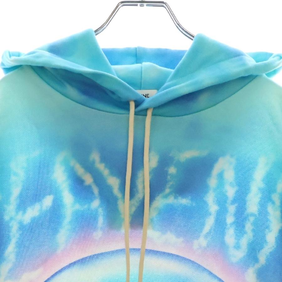 極美品△CELINE セリーヌ 22SS 2Y698468Q マルセロ・ラヴィン ヘヴンリーデイズ フリース プリント ルーズ フーディ パーカー L 正規品 CELINE（セリーヌ） 22SS× マルセロ・ラヴィン ヘヴンリーデイズ