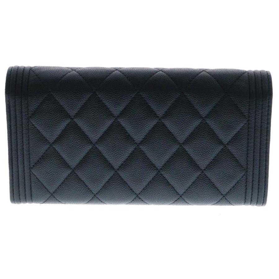 CHANEL シャネル ボーイシャネル ココマーク キャビアスキン ラウンド  