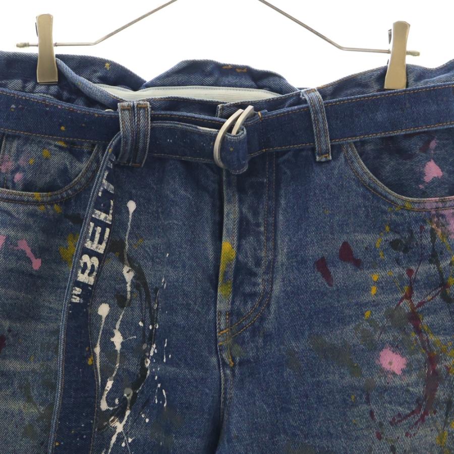 新品✨定価8万 off-white オフホワイト ペイント加工 デニム スキニー OFF-WHITE オフホワイト SLIM LOW CROTCH VINTAGE PAINT ペイント