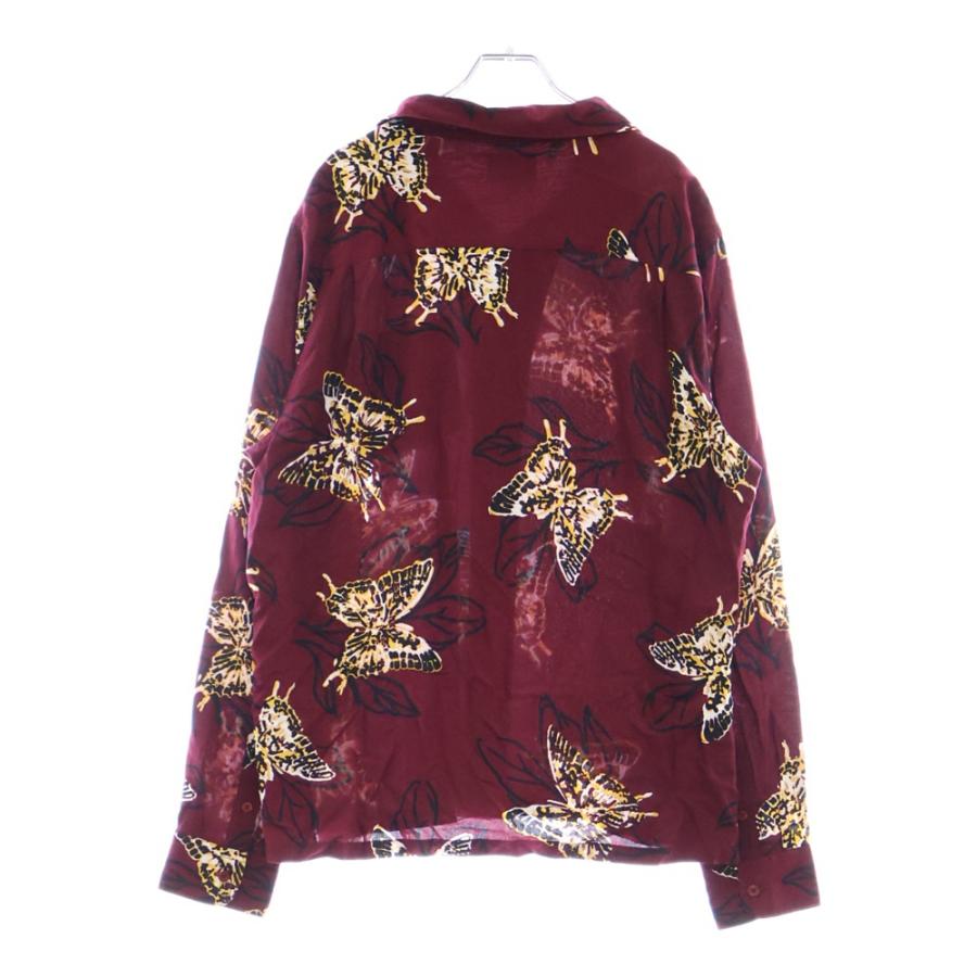 STUSSY ステューシー バタフライ 総柄 レーヨン オープンカラー