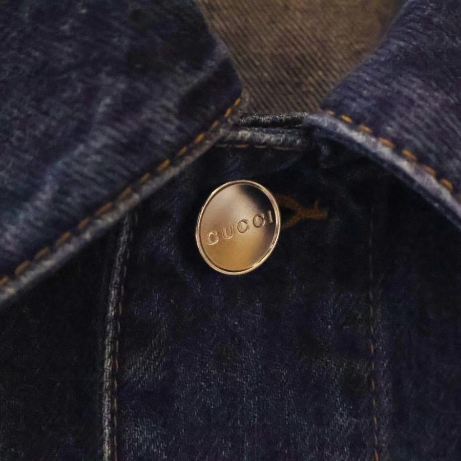 GUCCI グッチ レーザー ディテール ロゴ デニム ジャケット インディゴ  