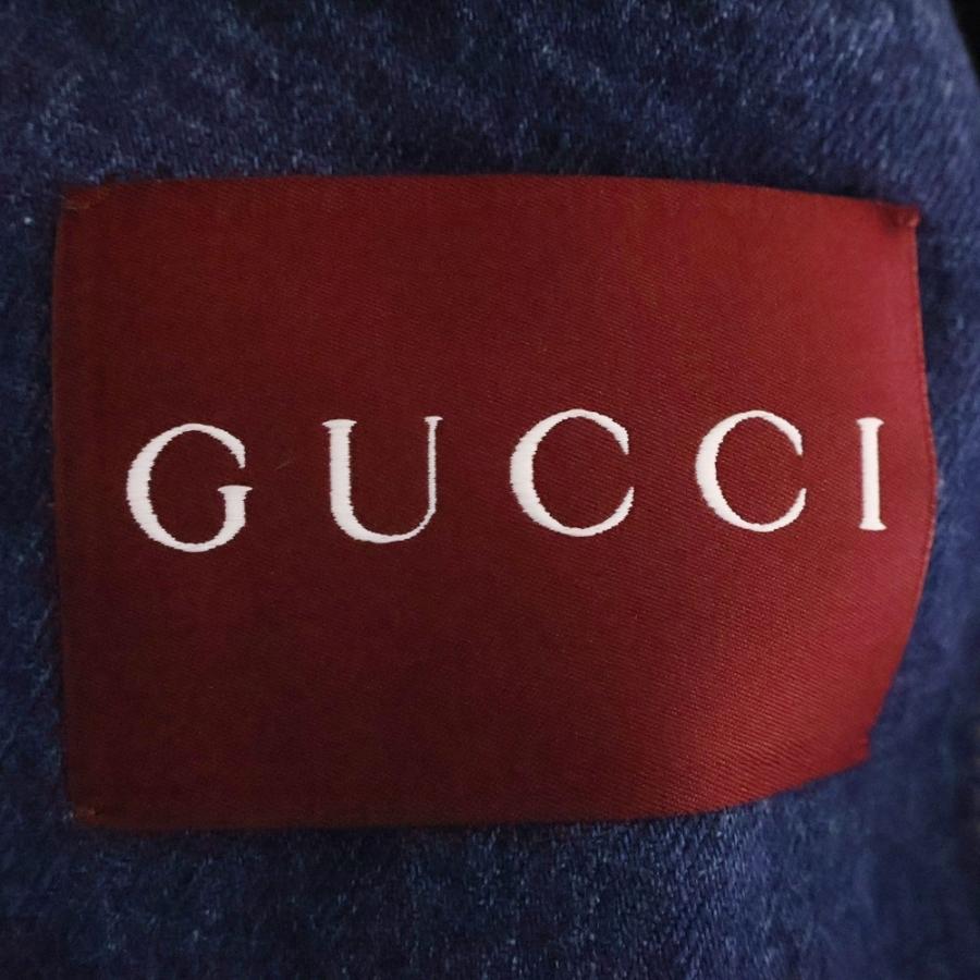 GUCCI グッチ レーザー ディテール ロゴ デニム ジャケット インディゴ  