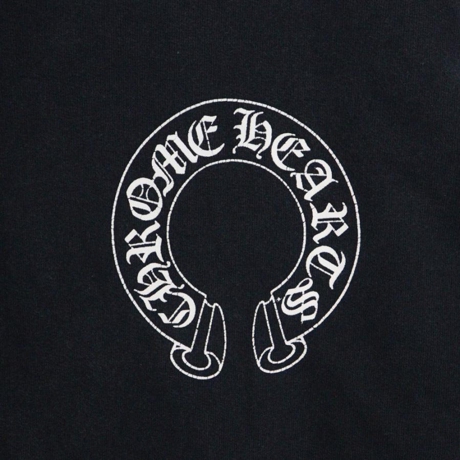 CHROME HEARTS クロムハーツ STENCIL HOODIE スリーブマルチロゴ ステンシル ホースシュープリント スウェット プルオーバーパーカー ブラック CHROME HEARTS（クロムハーツ） STENCIL HOODIE スリーブマルチロゴ