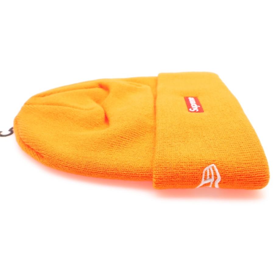 Supreme NEW ERA ニット帽 ビーニー スクリプトロゴ オレンジ 橙