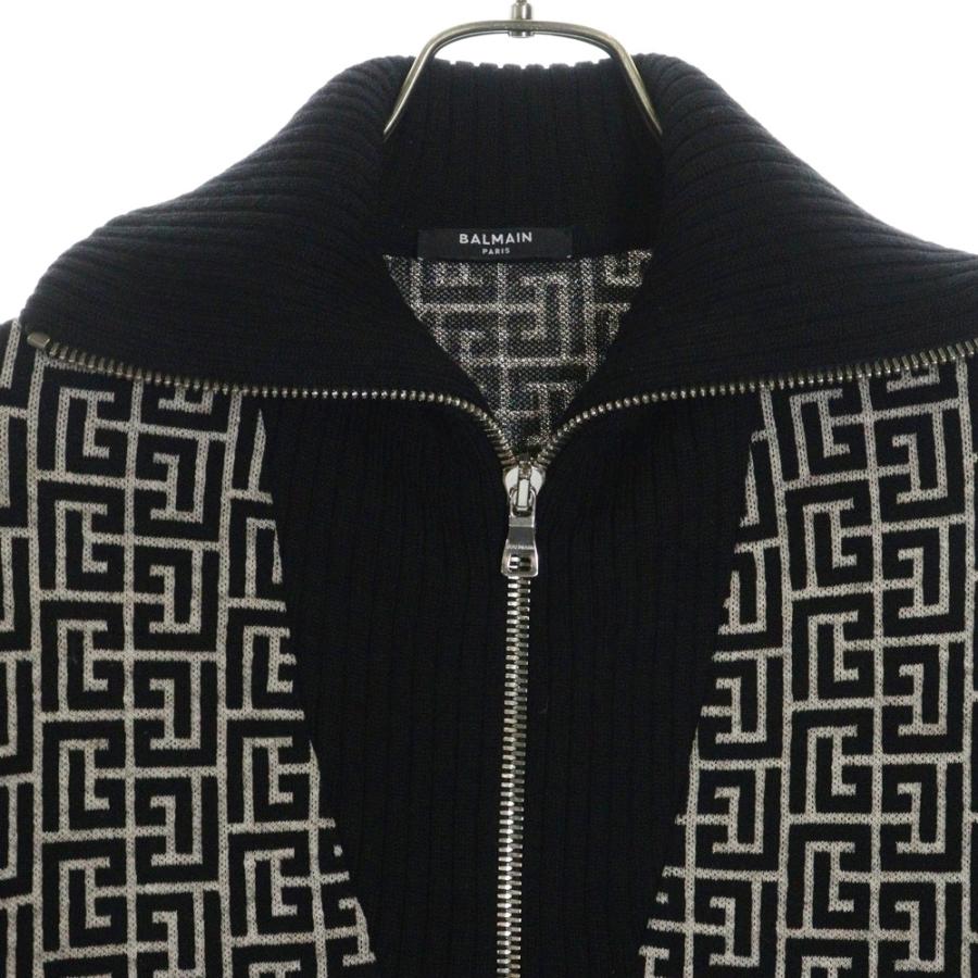 BALMAIN（バルマン） Logo Half Zip Knit ロゴ総柄 ハーフジップ