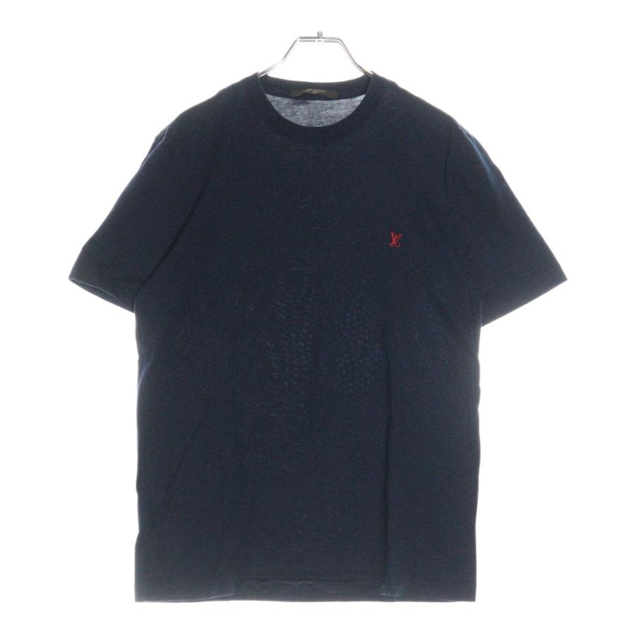 LOUIS VUITTON ルイヴィトン 14SS ロゴ刺繍 クルーネック半袖Tシャツ 