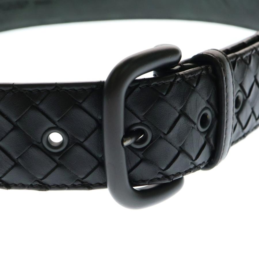 ボッテガヴェネタ　ダークブラウン レザー ベルト BOTTEGA VENETA（ボッテガ・ヴェネタ） イントレチャート レザーベルト