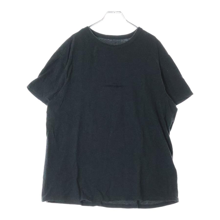 新品タグ付き☆メゾンマルジェラ☆ブラック☆Tシャツ☆反転ロゴ☆サイズ52☆ メゾン マルジェラ LOGO EMBROIDERED T-SHIRT 反転 刺繍ロゴ クルー