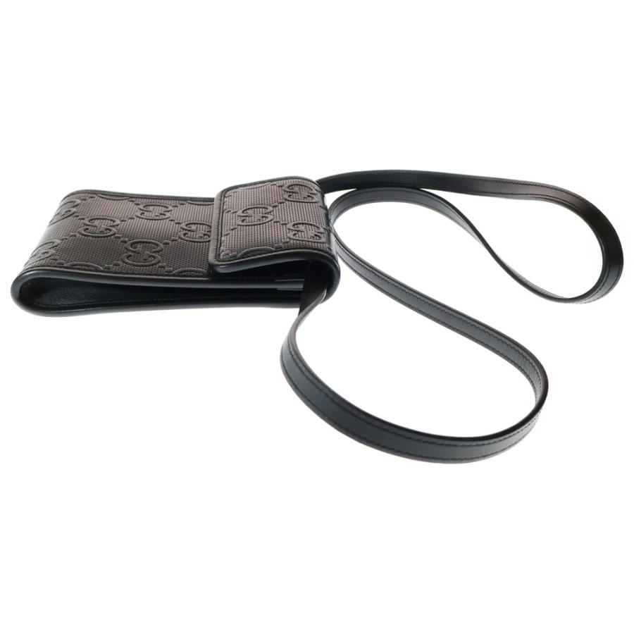 GUCCI（グッチ） GGエンボス レザー ショルダーバッグ ブラック 625571 