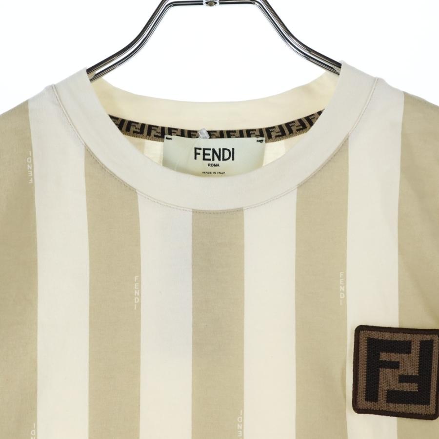 FENDI フェンディ 24SS ペカン ストライプ クルーネック 半袖Tシャツ  