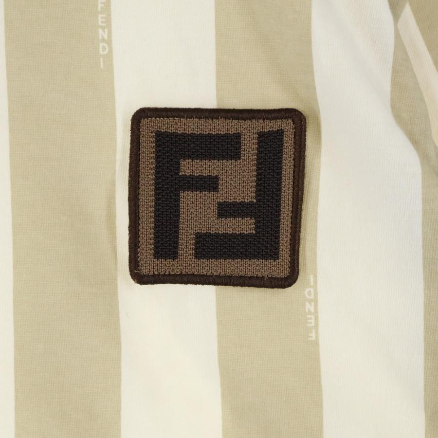 FENDI フェンディ 24SS ペカン ストライプ クルーネック 半袖Tシャツ  