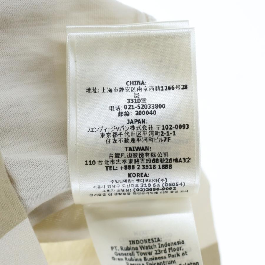 FENDI フェンディ 24SS ペカン ストライプ クルーネック 半袖Tシャツ  