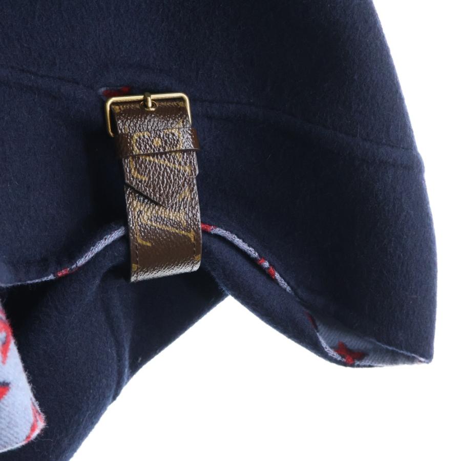 新品 ルイ•ヴィトン モノグラム ウール ジップスカート ネイビー LOUIS VUITTON（ルイ・ヴィトン） 23AW 裏地モノグラム ウール