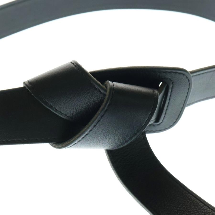 HERMES（エルメス） □K刻印 Black leather knot waist belt ノット