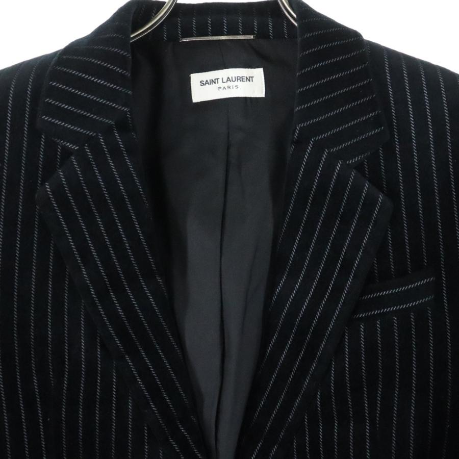 SAINT LAURENT PARIS サンローランパリ ストライプベロア テーラード