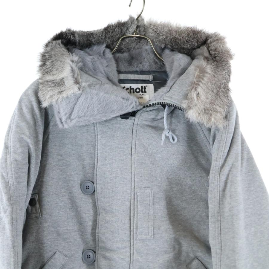 SCHOTT ショット ラピッドファー フルジップフード付き ジップアップ ジャケット グレー M53159 : BRING Yahoo ...