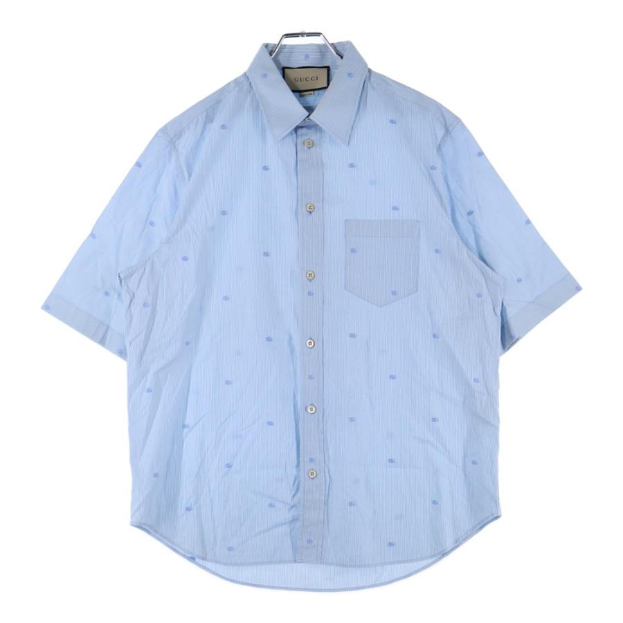 GUCCI（グッチ） スモールインターロッキングG 総柄 ストライプ 半袖