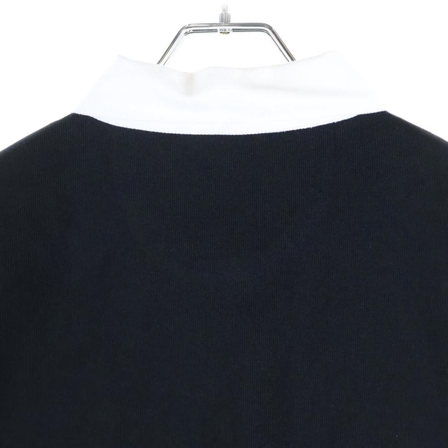 Burberry ラガーシャツ 黒 長袖　シュプリーム　バーバリー　L Supreme（シュプリーム） 22SS ×BURBERRY RUGBY バーバリー フロント