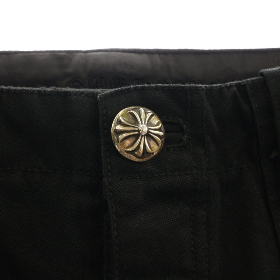 CHROME HEARTS クロムハーツ FATIGUE ファティーグ クロスボールボタン ファティーグロングパンツ ブラック/シルバー 国内ギャラ付属 CHROME HEARTS（クロムハーツ） FATIGUE ファティーグ クロスボール