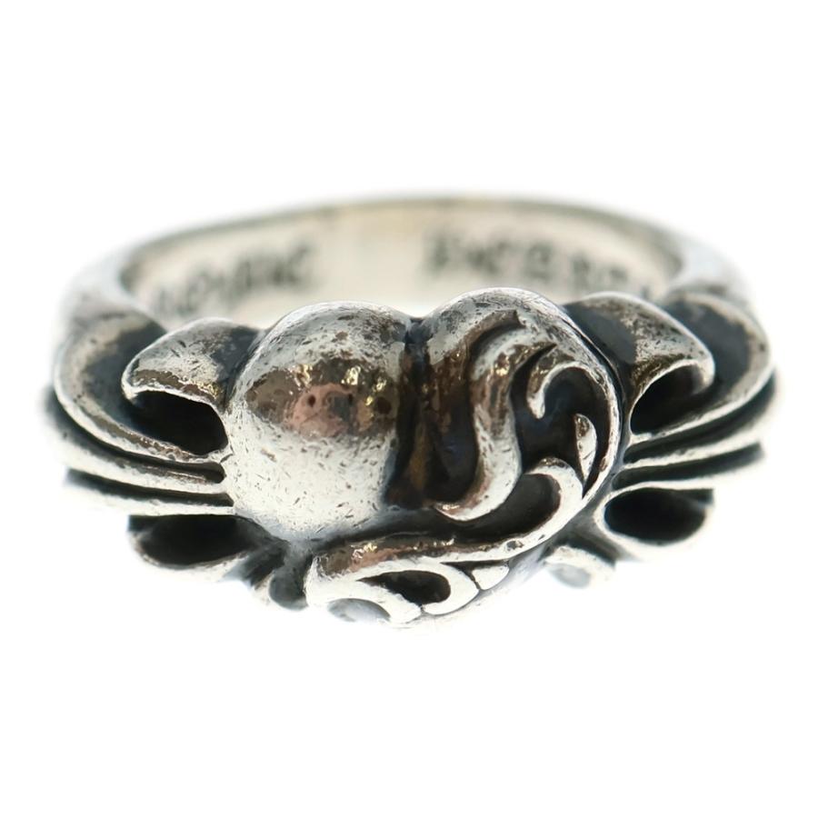Chrome Hearts ハートモチーフリング 正規品 クロムハーツ シルバー CHROME HEARTS（クロムハーツ） FLRL CRS HRT フローラルハート