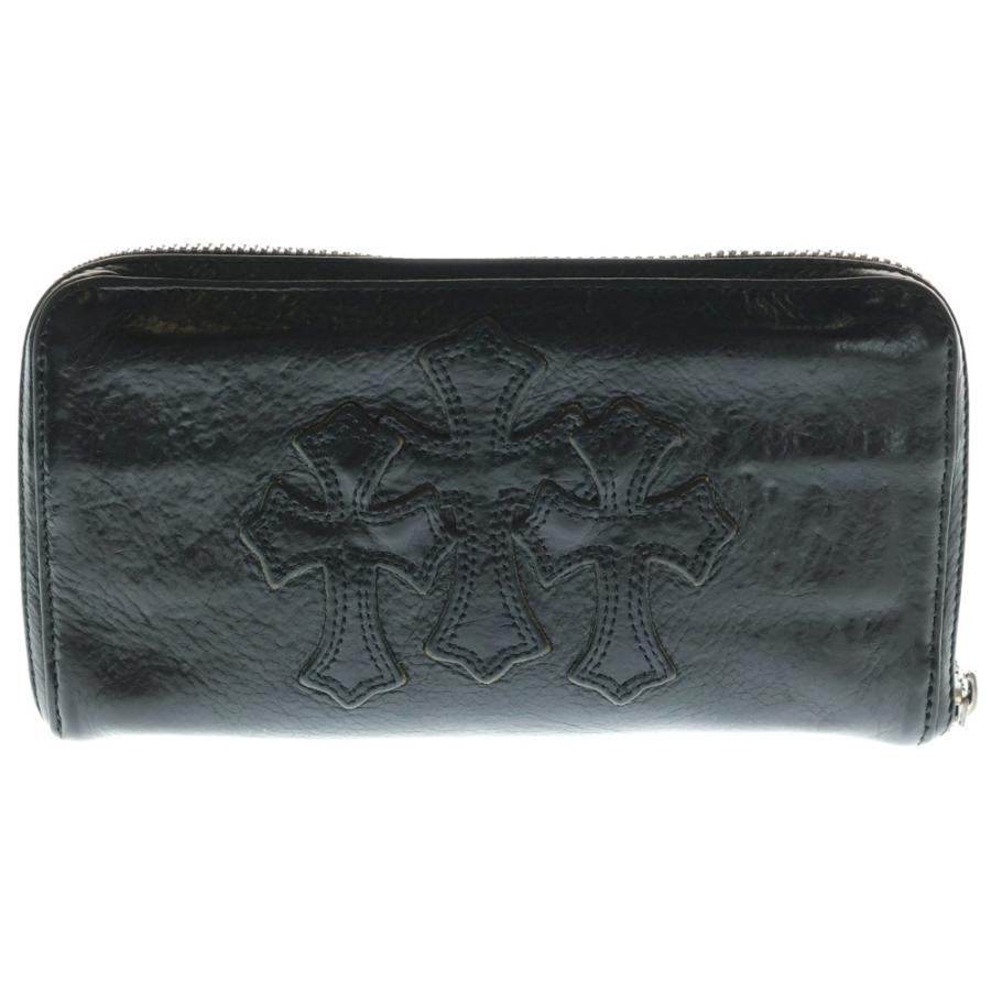 CHROME HEARTS クロムハーツ REC F ZIP 3クロス ラウンドジップレザー  