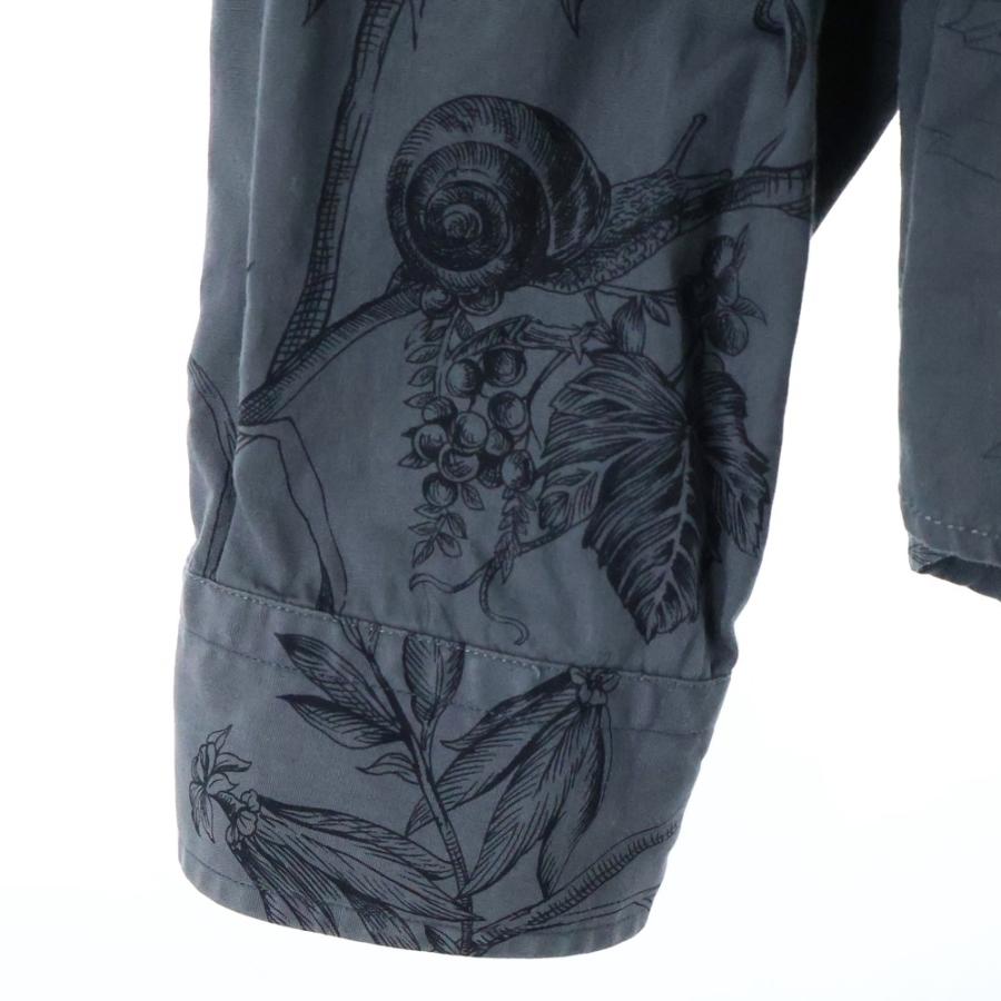 GUCCI（グッチ） フラワー総柄 スリム コットン 長袖シャツホ グレー