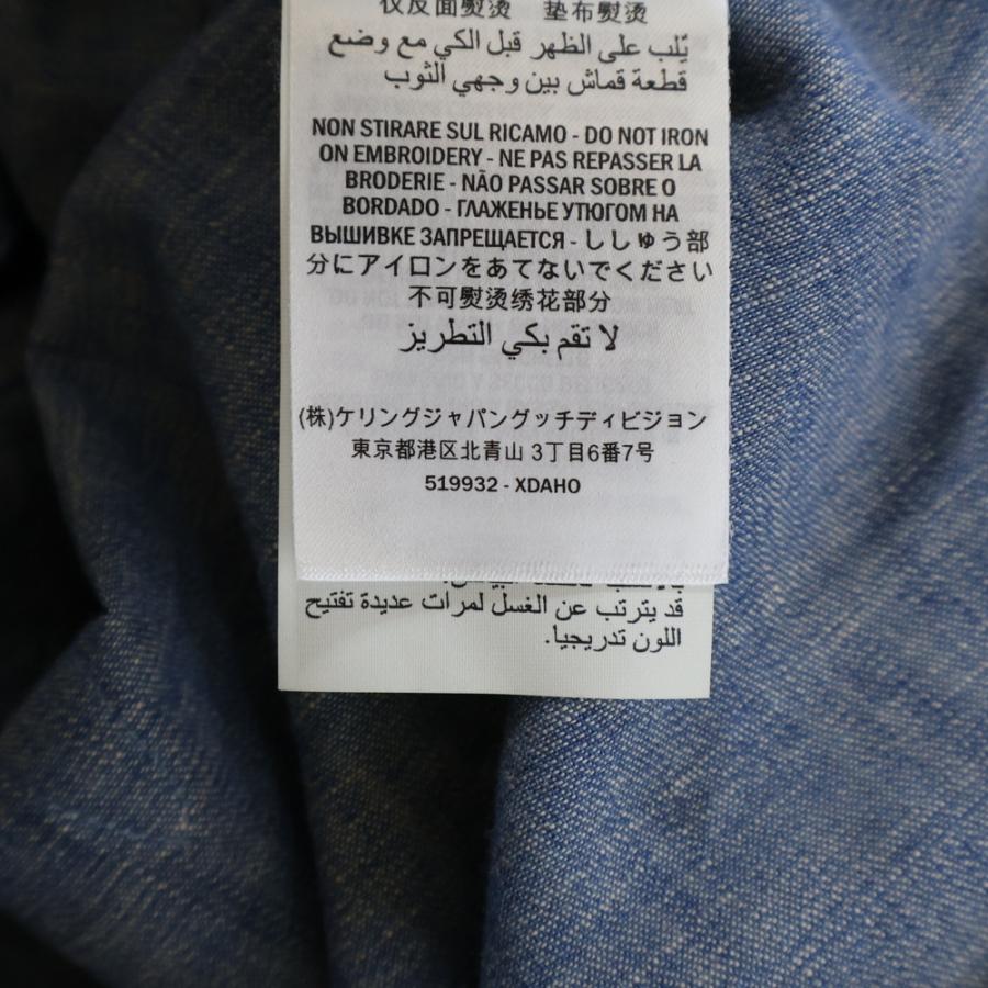 GUCCI（グッチ） バッグ刺繍 ボタンダウン 長袖デニム シャツ