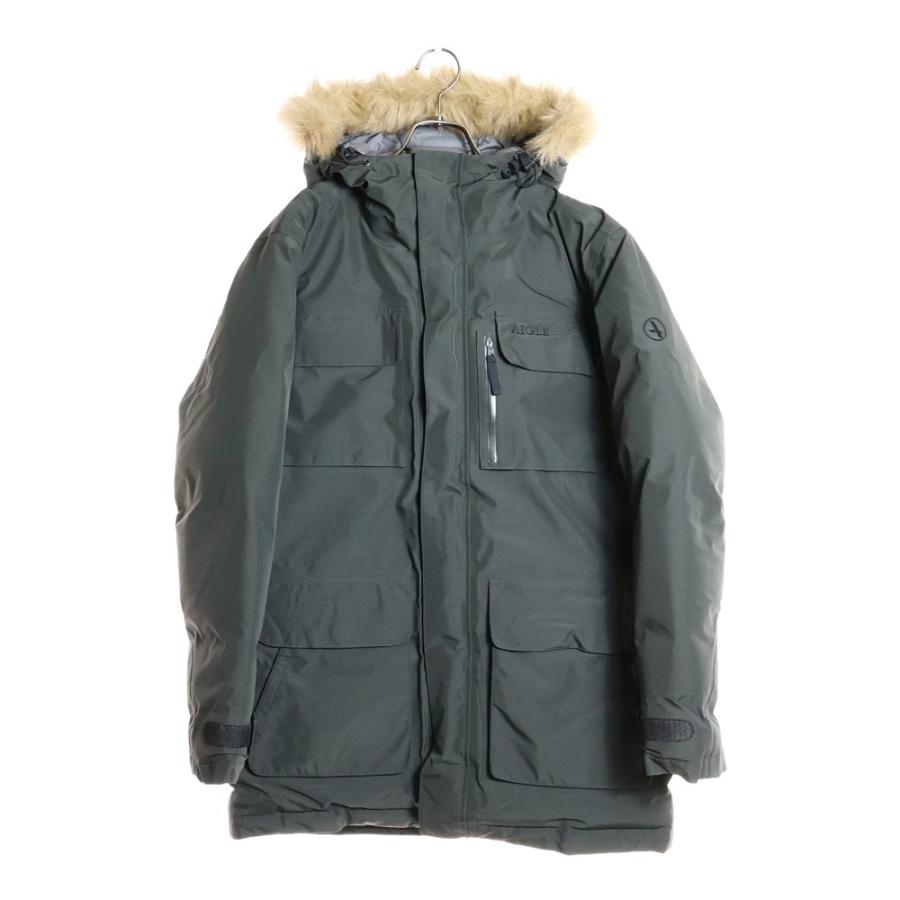 AIGLE（エーグル） ファーフード 中綿ダウンジャケット ダークグレー